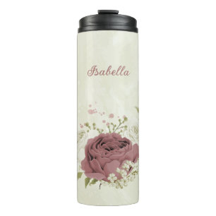 Hochzeit von staubigen Rose-Blume Thermosbecher