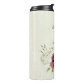 Hochzeit von staubigen Rose-Blume Thermosbecher (Nach links gedreht)