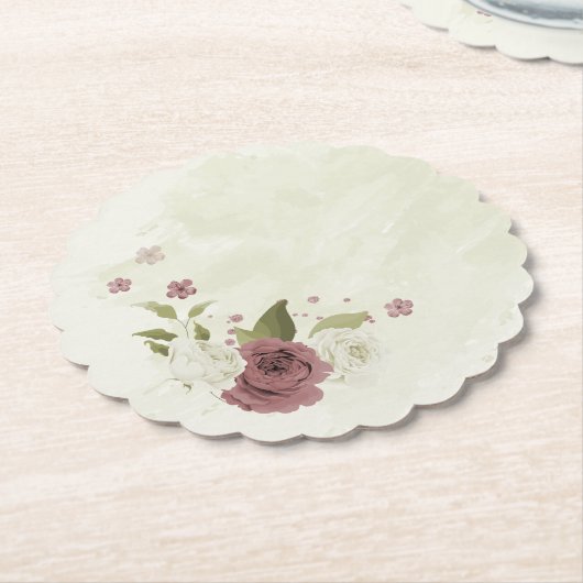 Hochzeit von staubigen Rose-Blume Untersetzer (angewinkelt)