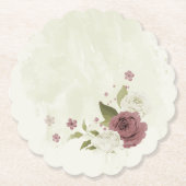 Hochzeit von staubigen Rose-Blume Untersetzer (Vorderseite)