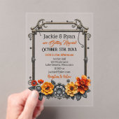 Hochzeit von Steampunk Gears und Blume Acryleinladungen (Insitu (Handheld))