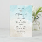 Hochzeit von Strandseefischen Einladung (Stehend Vorderseite)