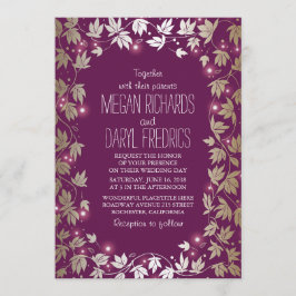 Hochzeit von String Lights Plum und Gold Garden Einladung