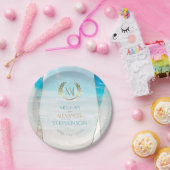 Hochzeit von Tellern | Moderner geometrischer Stra Pappteller (Party)