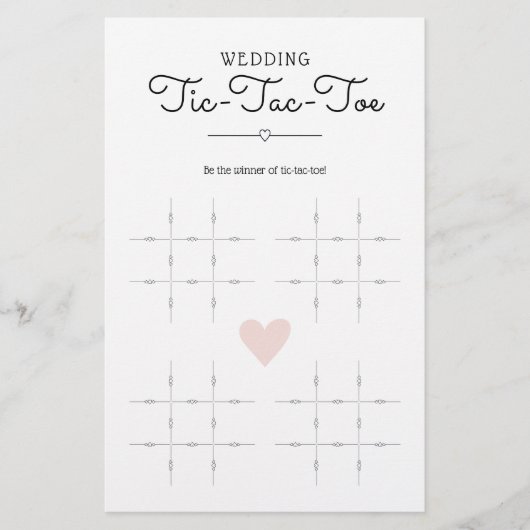 Hochzeit von Tic-Tac-Toe mit Herz-Tisch-Spiel (Vorderseite)