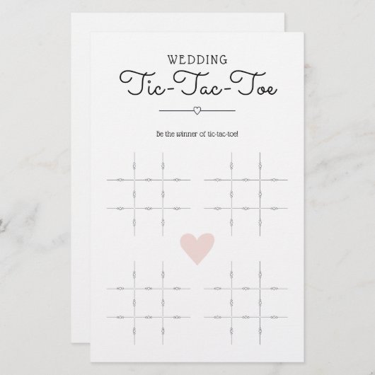 Hochzeit von Tic-Tac-Toe mit Herz-Tisch-Spiel (Vorne/Hinten)