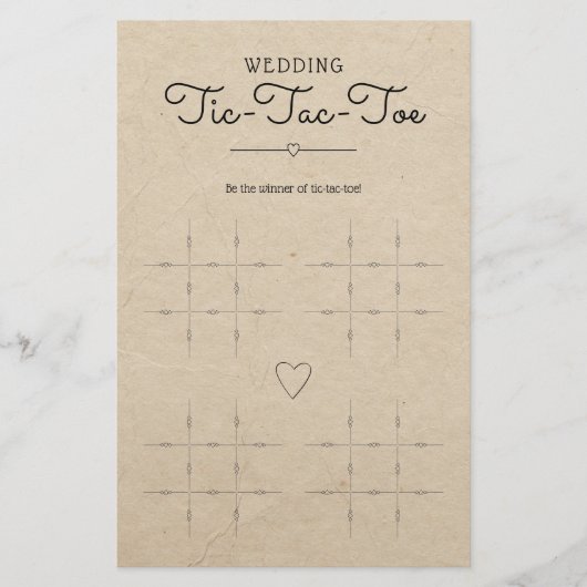 Hochzeit von Tic-Tac-Toe mit Herz-Tisch-Spiel (Vorderseite)