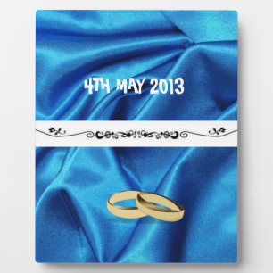 Hochzeit von tiefblauem Seideneffekt Fotoplatte