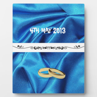 Hochzeit von tiefblauem Seideneffekt Fotoplatte