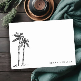 Hochzeit von Tropical Coastal Palm Tree Mitteilungskarte