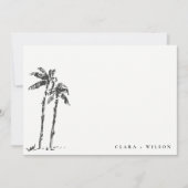 Hochzeit von Tropical Coastal Palm Tree Mitteilungskarte (Vorderseite)