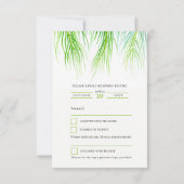 Hochzeit von tropischen Blattfarben RSVP Karte (Rückseite)