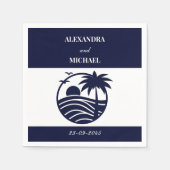 Hochzeit von tropischen Palmen an der Küste Serviette (Vorderseite)