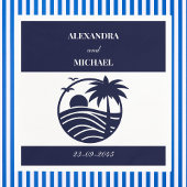 Hochzeit von tropischen Palmen an der Küste Serviette