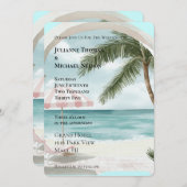 Hochzeit von tropischen Palmen Einladung (Vorne/Hinten)