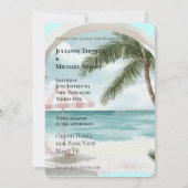 Hochzeit von tropischen Palmen Einladung (Vorderseite)