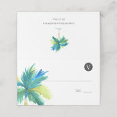 Hochzeit von tropischen Palmen Platzkarte (Außenseite Aufgefaltet)