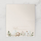 Hochzeit von tropischen Pampasgras Platzkarte (Außenseite Aufgefaltet)