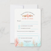 Hochzeit von tropischen Seefischen RSVP Karte (Rückseite)