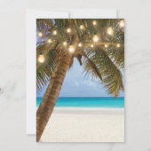Hochzeit von tropischen Stränden und Strandlichter Einladung (Rückseite)