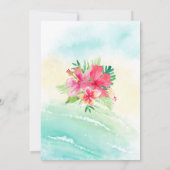 Hochzeit von tropischen Strandlichtsäften Einladung (Rückseite)