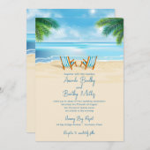 Hochzeit von tropischen Stühlen Einladung (Vorne/Hinten)