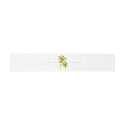 Hochzeit von tropischen Wasserfarben im Palmenhain Einladungsbanderole (Flach)