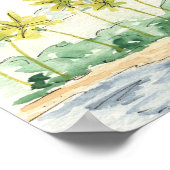 Hochzeit von tropischen Wasserfarben im Palmenhain Poster (Ecke)