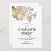 Hochzeit von tropischen weißen Orchideen Einladung (Vorne/Hinten)