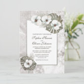 Hochzeit von tropischen weißen Orchideen Einladung (Stehend Vorderseite)