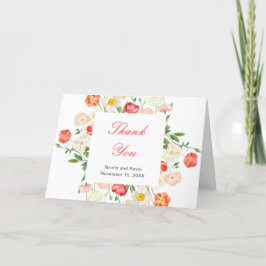 Hochzeit von Tulips und Daffodils Dankeskarte