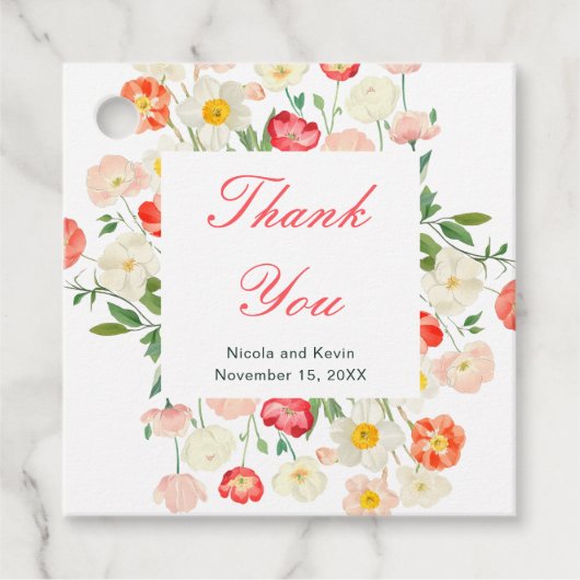 Hochzeit von Tulips und Daffodils Geschenkanhänger (Vorderseite)