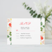 Hochzeit von Tulips und Daffodils RSVP Karte (Stehend Vorderseite)