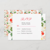 Hochzeit von Tulips und Daffodils RSVP Karte (Vorne/Hinten)