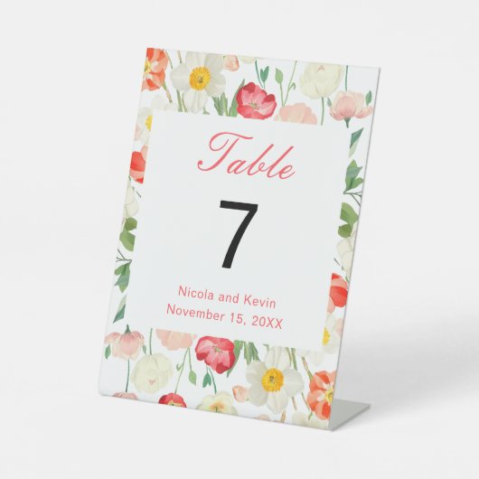 Hochzeit von Tulips und Daffodils Sockelschild (Vorderseite)