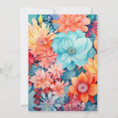 Hochzeit von Türkis und Korallen Einladung (Rückseite)