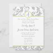 Hochzeit von Ultimate Gray Illuminating Yellow Dam Einladung (Vorderseite)