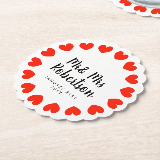 Hochzeit von Untersetzer mit Herzenslust (angewinkelt)