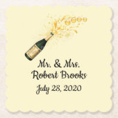 Hochzeit von Untersetzer mit Monogramm (Vorderseite)