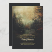 Hochzeit von verzauberten Waldsaitenbäumen Einladung (Vorne/Hinten)