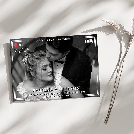Hochzeit von Videokamera-Fotos Einladung