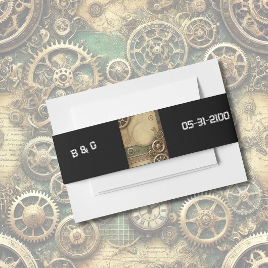 Hochzeit von Viktorianischen Gearwork in der Indus Einladungsbanderole