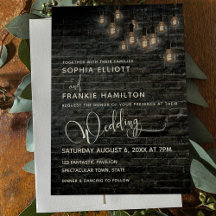 Hochzeit von Vintag Lights Industrial Brick Typogr
