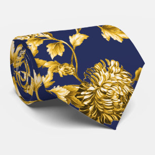 Hochzeit von Vintagen Blumen in Navy und Gold Krawatte