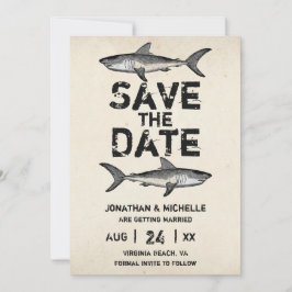 Hochzeit von Vintagen Haifischen Save The Date