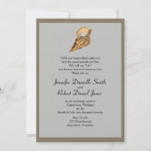 Hochzeit von Vintagen Meerestieren Einladung (Rückseite)