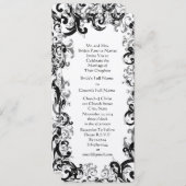 Hochzeit von Vintagen schwarzen und weißen Damasku Einladung (Vorne/Hinten)