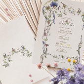 Hochzeit von Vintagen Viktorianischen Blumenzitate Folieneinladung