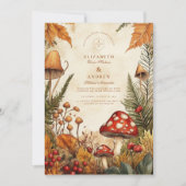 Hochzeit von Vintagen Wald-Pilzen Einladung (Vorderseite)