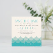 Hochzeit von Vintagen Wellen Save The Date (Stehend Vorderseite)